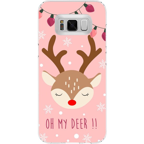 Husa din Silicon, Craciun I Love Pink pentru Samsung Galaxy S8, Multicolor